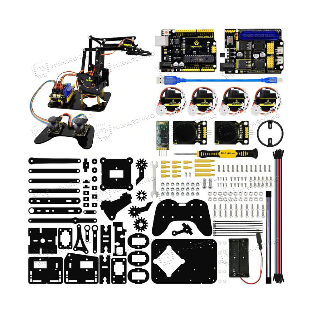 Купить набор для моделирования Ардуино (Arduino) 4DOF Mechanical Arm в  Челябинске, цена 6095 рублей в Mir-arduino.ru