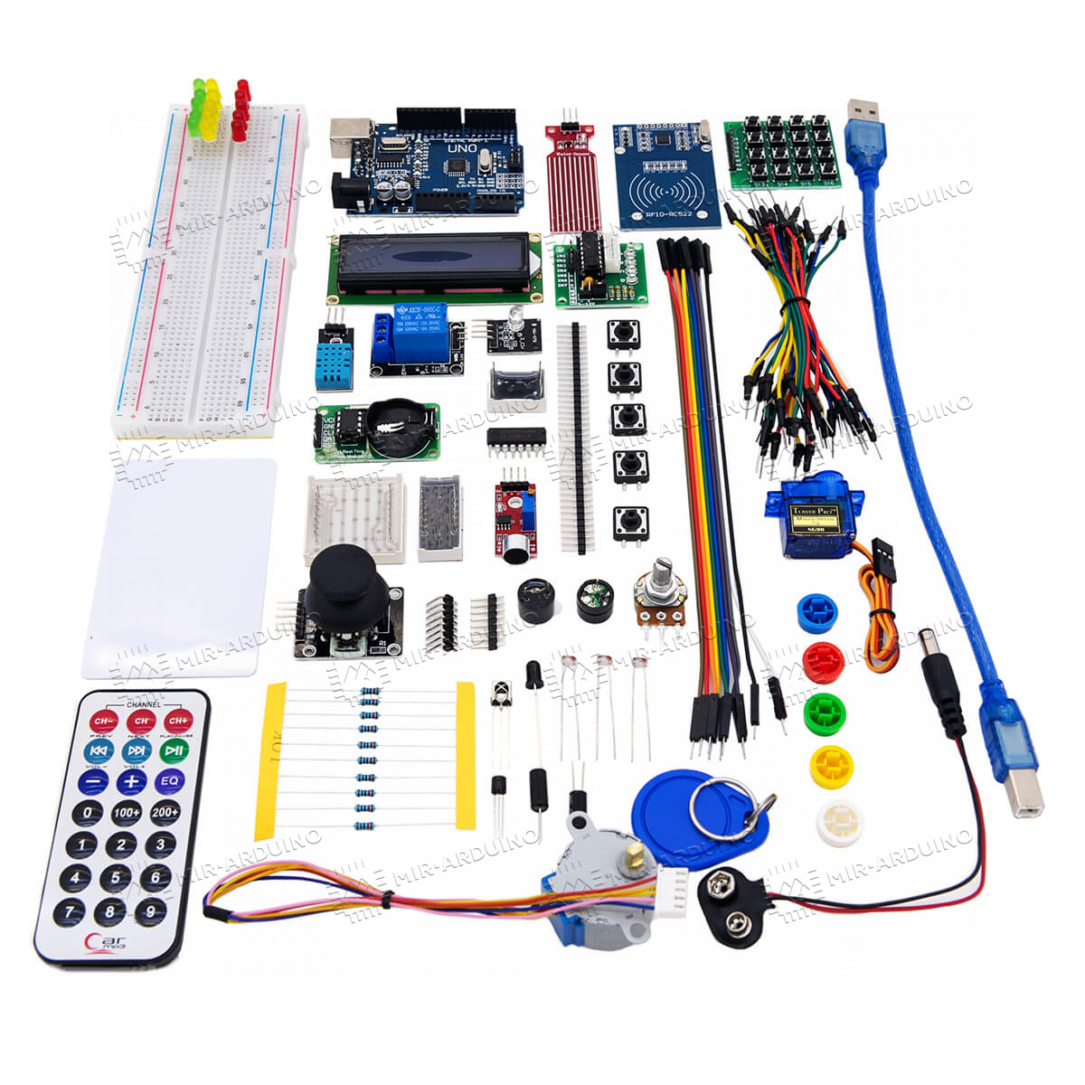 Купить набор для моделирования Ардуино Arduino UNO R3 9V Maximum KIT с RFID  модулем в Челябинске, цена 3010 рублей в Mir-arduino.ru